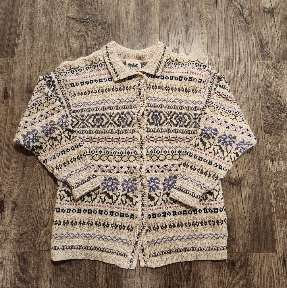 Vintage Northern Reflections Button-Up Sweater
